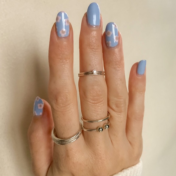 Sterling Silver Minimalist CZ Stacking Ring - Picture 4 of 8